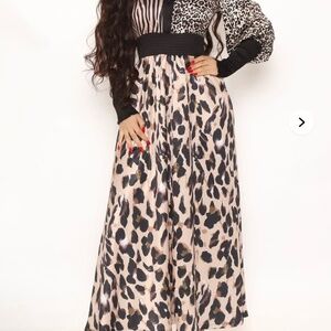 Weekend Oasis Satin Maxi Dress - Brown/combo